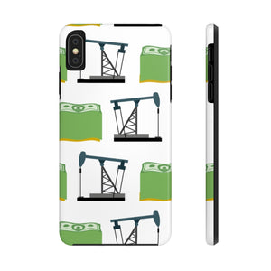 Pumpjack and Money Tough Phone Case (White)