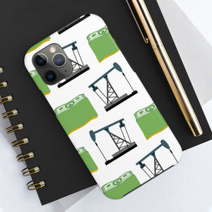 Pumpjack and Money Tough Phone Case (White)