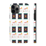 Pumpjack and Oil Barrel Tough Phone Case (White)