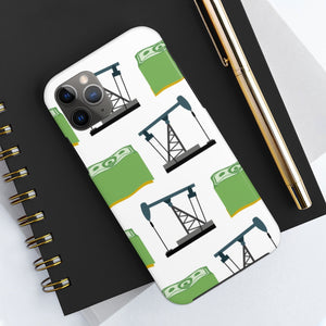 Pumpjack and Money Tough Phone Case (White)