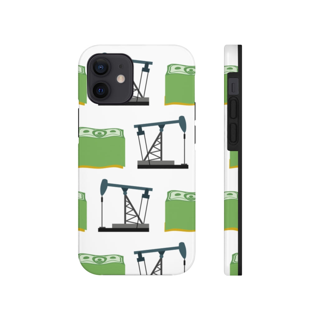 Pumpjack and Money Tough Phone Case (White)