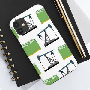 Pumpjack and Money Tough Phone Case (White)