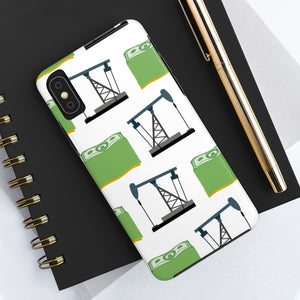 Pumpjack and Money Tough Phone Case (White)