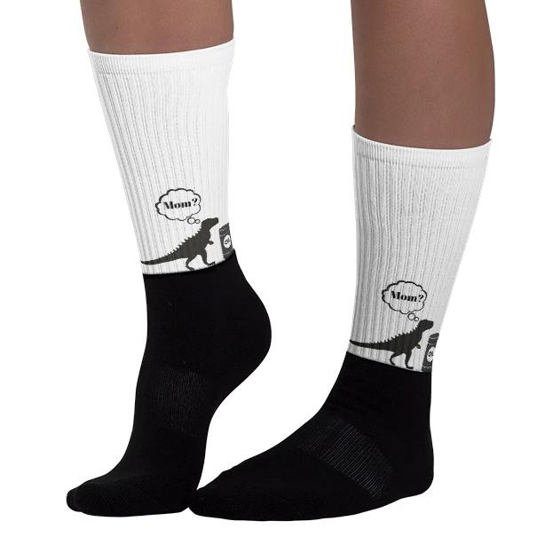 Fun Dinosaur Oil Drum Unisex Socks - Oil Rig Shop Oilfield Socks