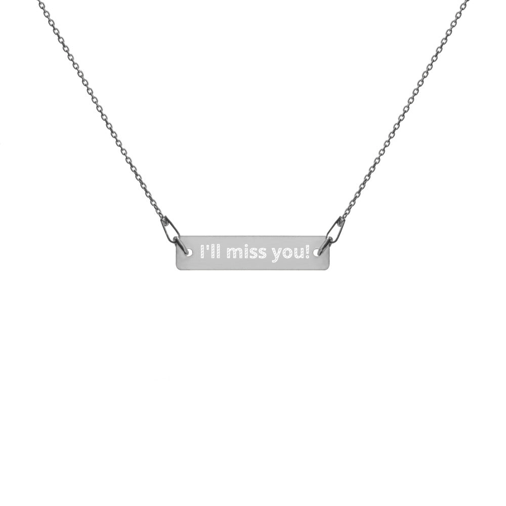 Oilfield Engraved Silver Bar Chain Necklace (Write Your Own Message)