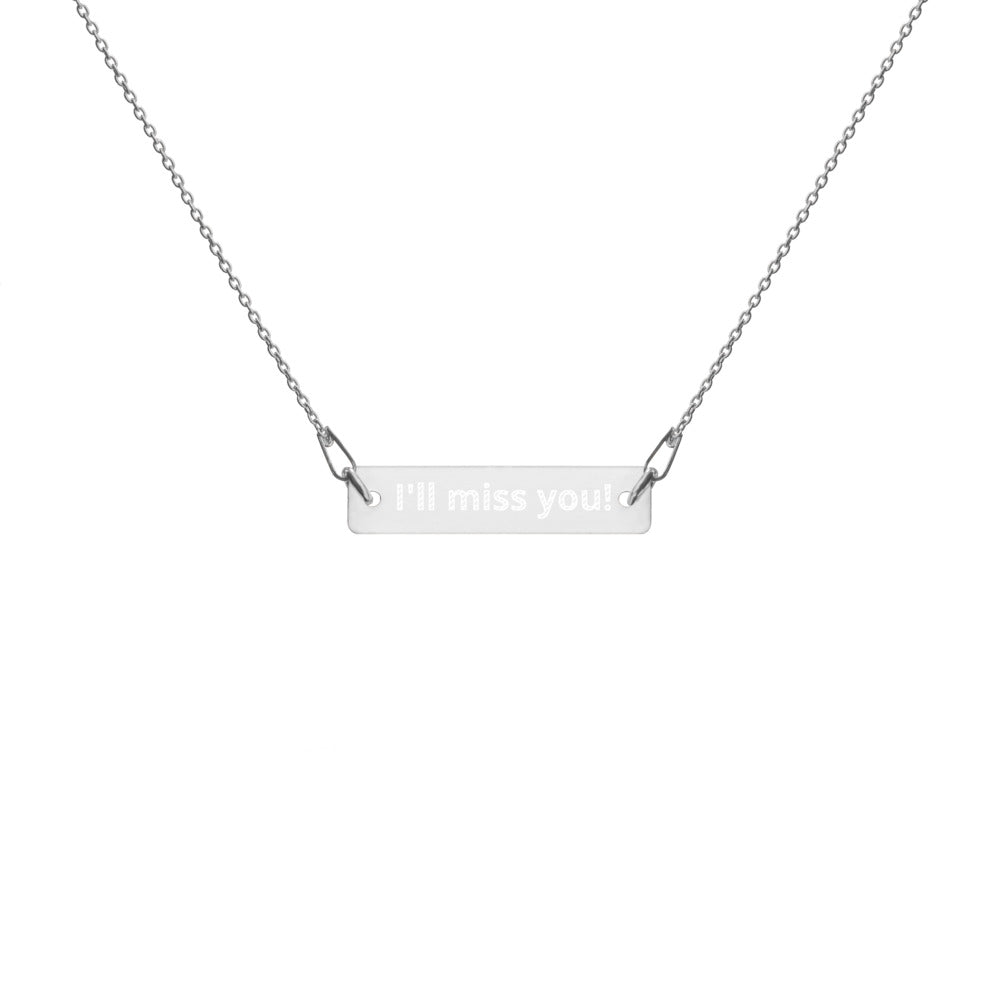 Oilfield Engraved Silver Bar Chain Necklace (Write Your Own Message)