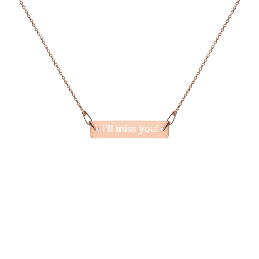 Oilfield Engraved Silver Bar Chain Necklace (Write Your Own Message)