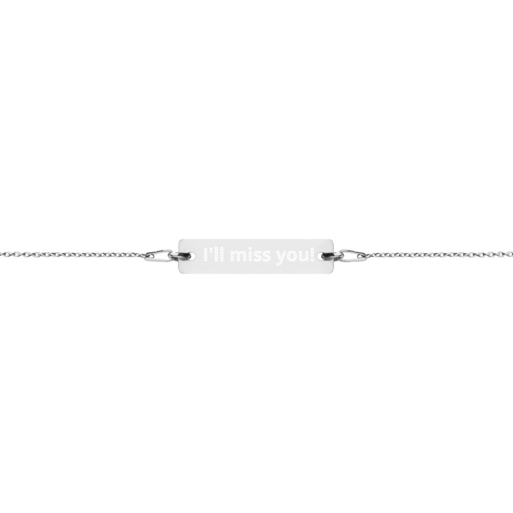 Oilfield Engraved Silver Bar Chain Bracelet (Write Your Own Message)