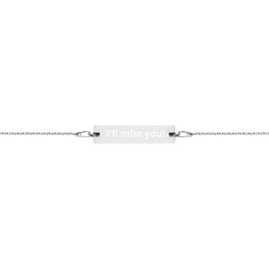 Oilfield Engraved Silver Bar Chain Bracelet (Write Your Own Message)