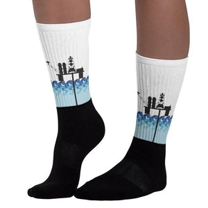 Fun semi submersible platform petroleum Unisex Socks - Oil Rig Shop Oilfield Socks #1 oilfield gift shop, oilfield socks, oilfield shirts, oilfield keychains, oilfield wife shirts, oilfield hats, roughneck gifts, driller shirts, oilfield gear, oilfield shirts for girlfriend